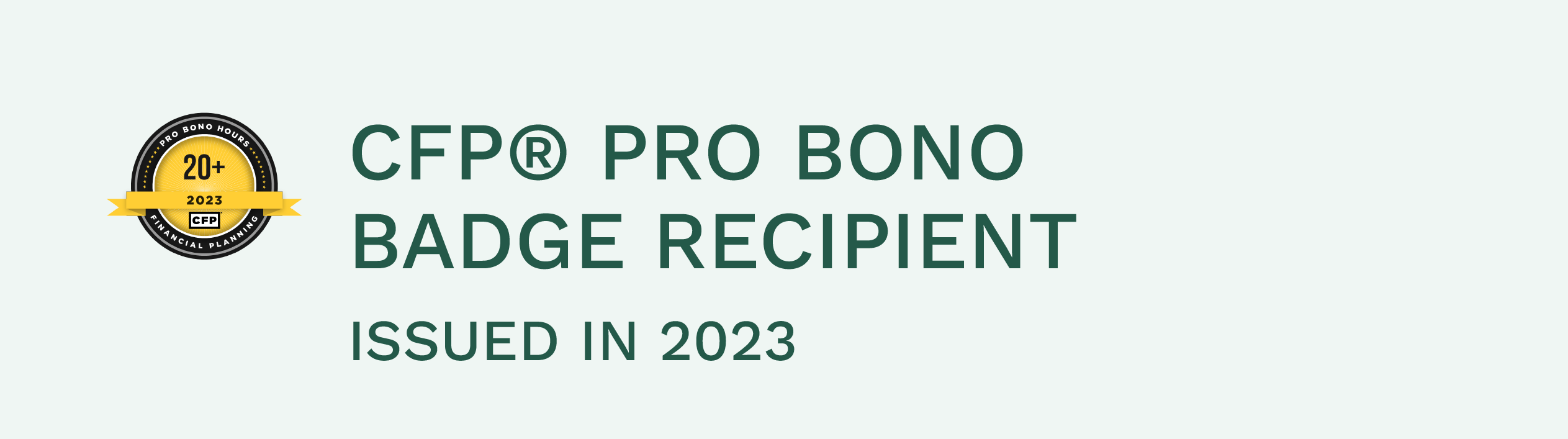 CFP PRO BONO Badge Recipient 2023