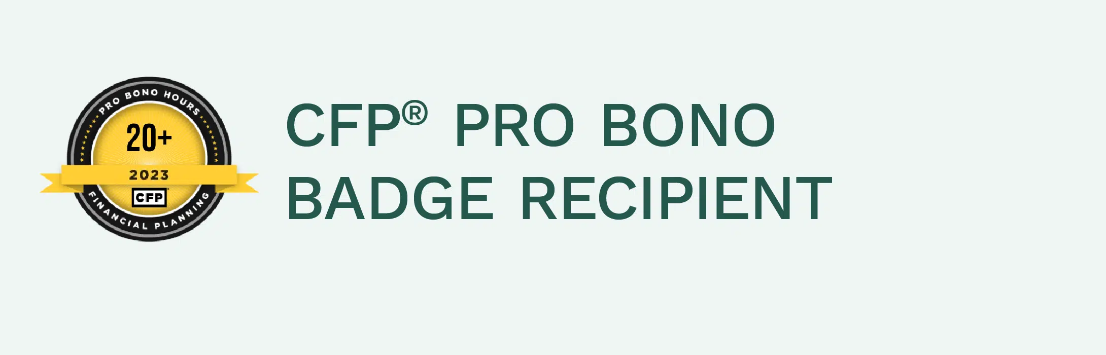 CFP PRO BONO Badge Recipient